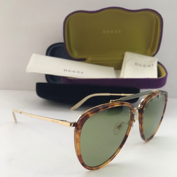 New Authentic Gucci Aviator Sunglasses Tortoise GG0672S Havana - Picture 8 of 16